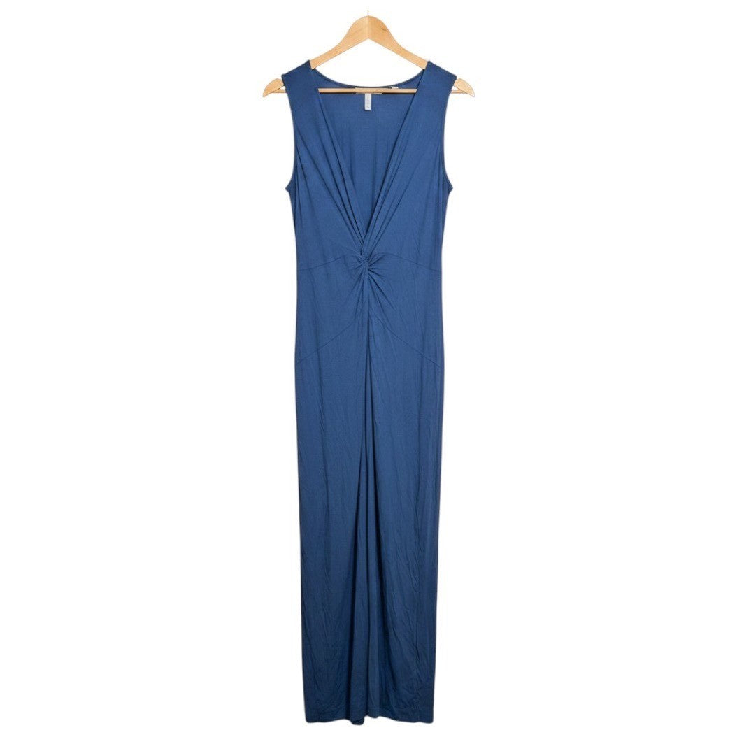 T Tahari Sleeveless Twist Front Maxi Dress Rich Navy Blue TD001041NR Small NWT