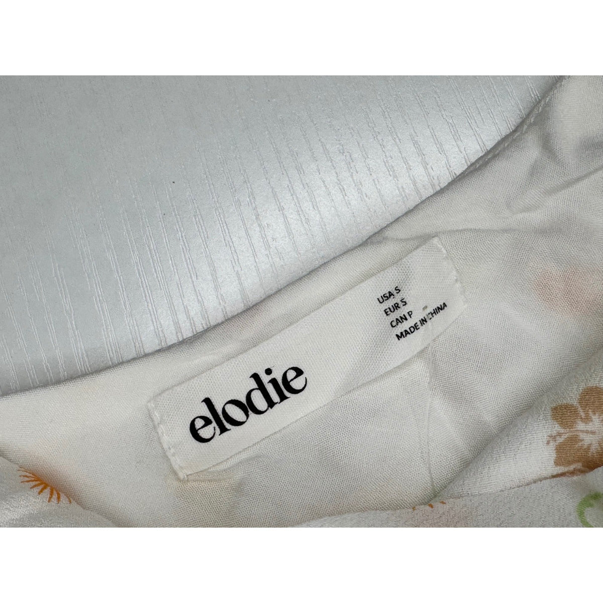 Elodie Women White Orange Multi Print Cowl Neck Slip Dress ELSD4749 Size L NWT