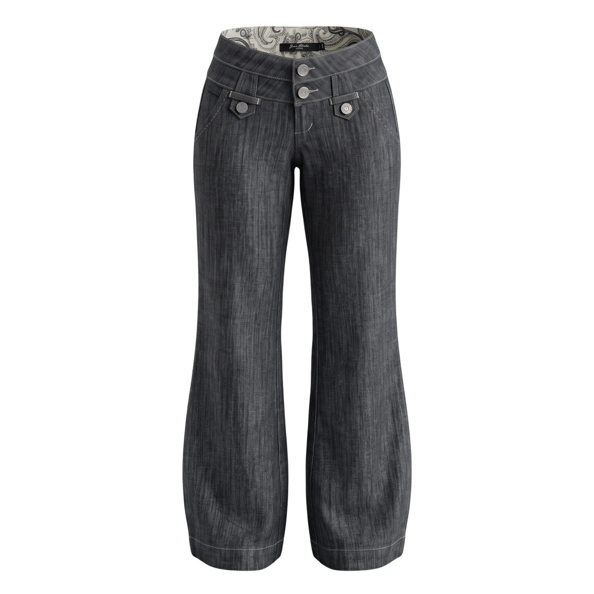 Boom Boom Jeans Dark Wash Flare Triple Button Cinch Back Denim Jeans Women 3