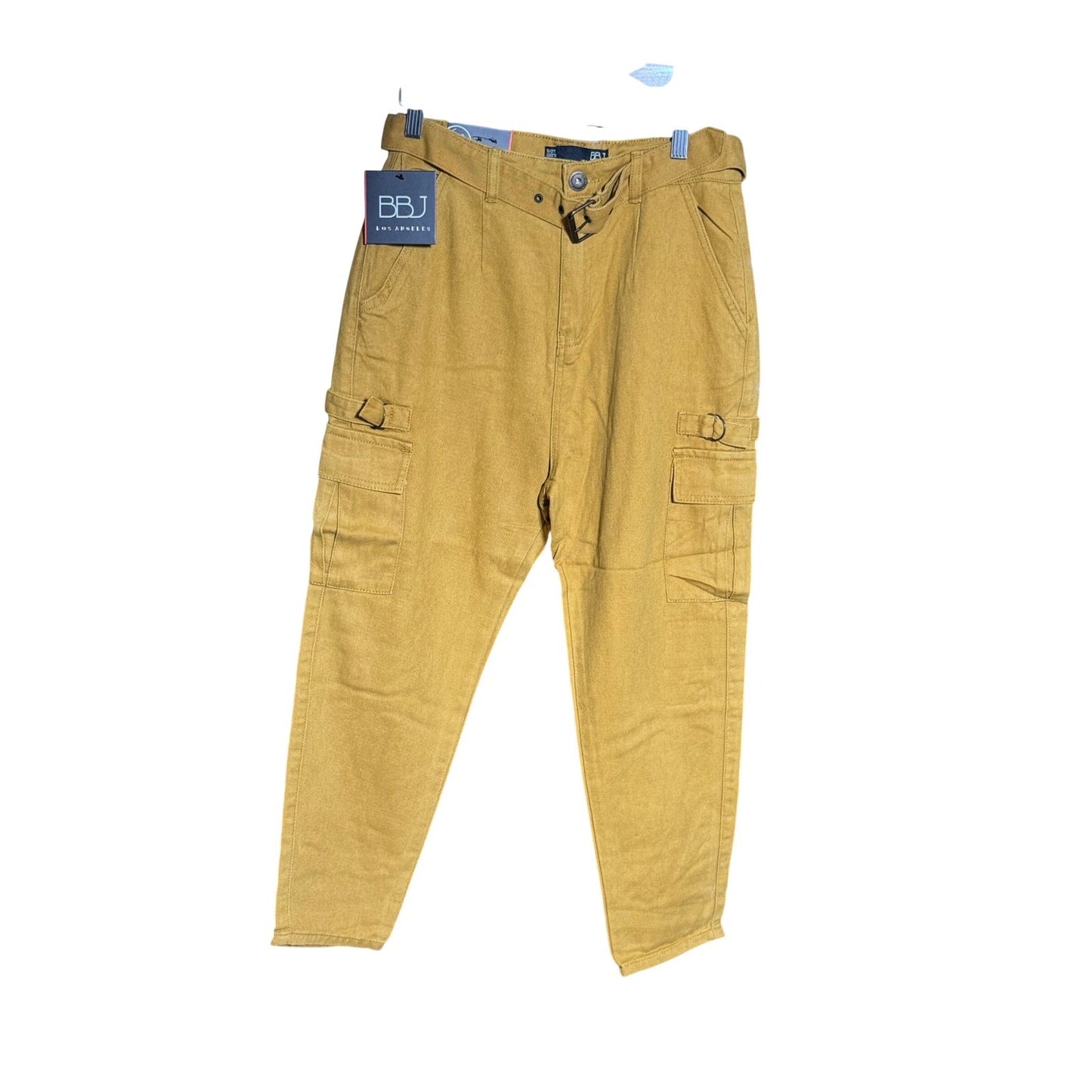 BBJ Los Angeles Womens Mustard Yellow Belted Cargo Pants V21970Z Size 1/25 NWT
