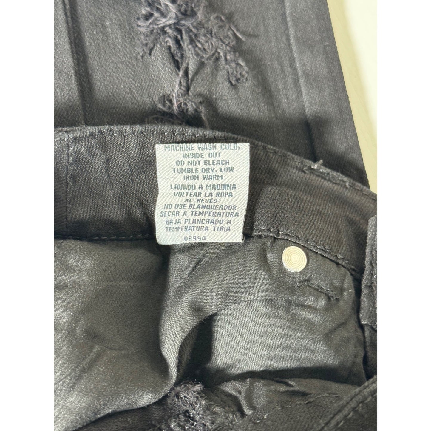 Boom Boom Jeans Los Angeles Womens Black Skinny Distressed Denim Pants Size 1