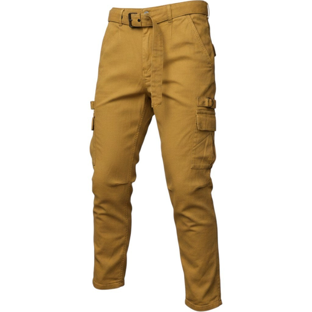 BBJ Los Angeles Womens Mustard Yellow Belted Cargo Pants V21970Z Size 5/27 NWT