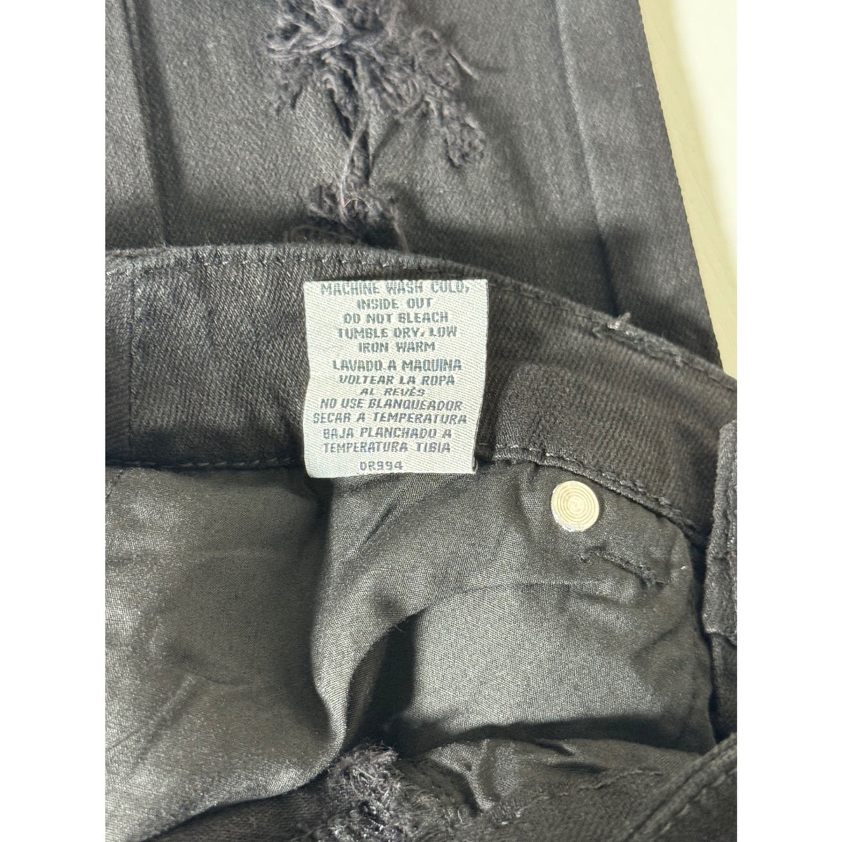 Boom Boom Jeans Los Angeles Womens Black Skinny Distressed Denim Pants Size 11