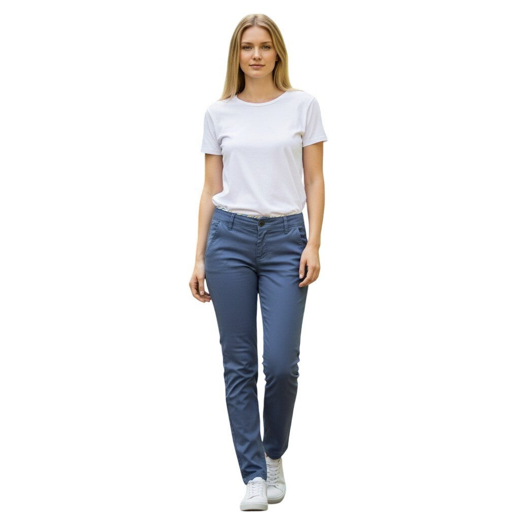Boom Boom Jeans Womens Navy Blue Chino Pants Slim Straight Stretch Size 5