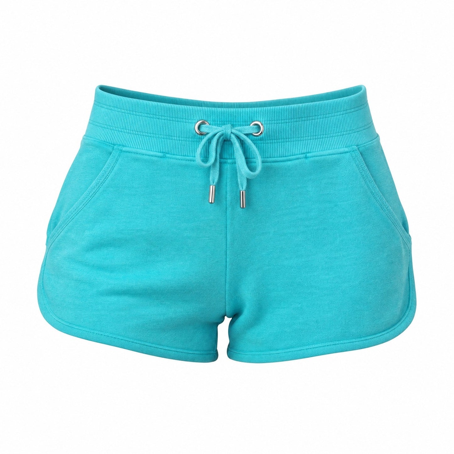 C'est Toi Womens Aqua Linen Blend Dolphin Shorts Drawstring Pockets TP549 Large