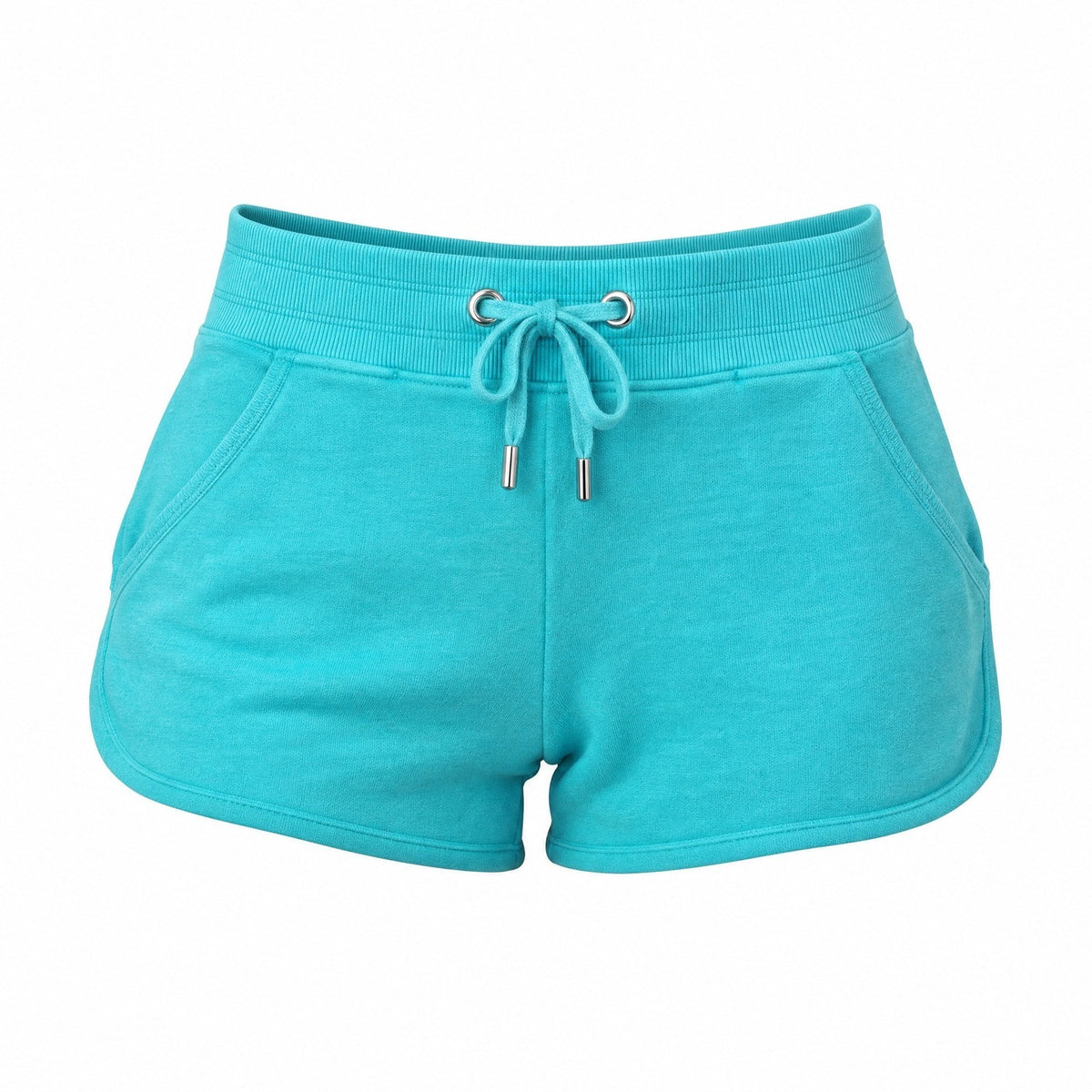 C'est Toi Womens Aqua Linen Blend Dolphin Shorts Drawstring Pockets TP549 Small