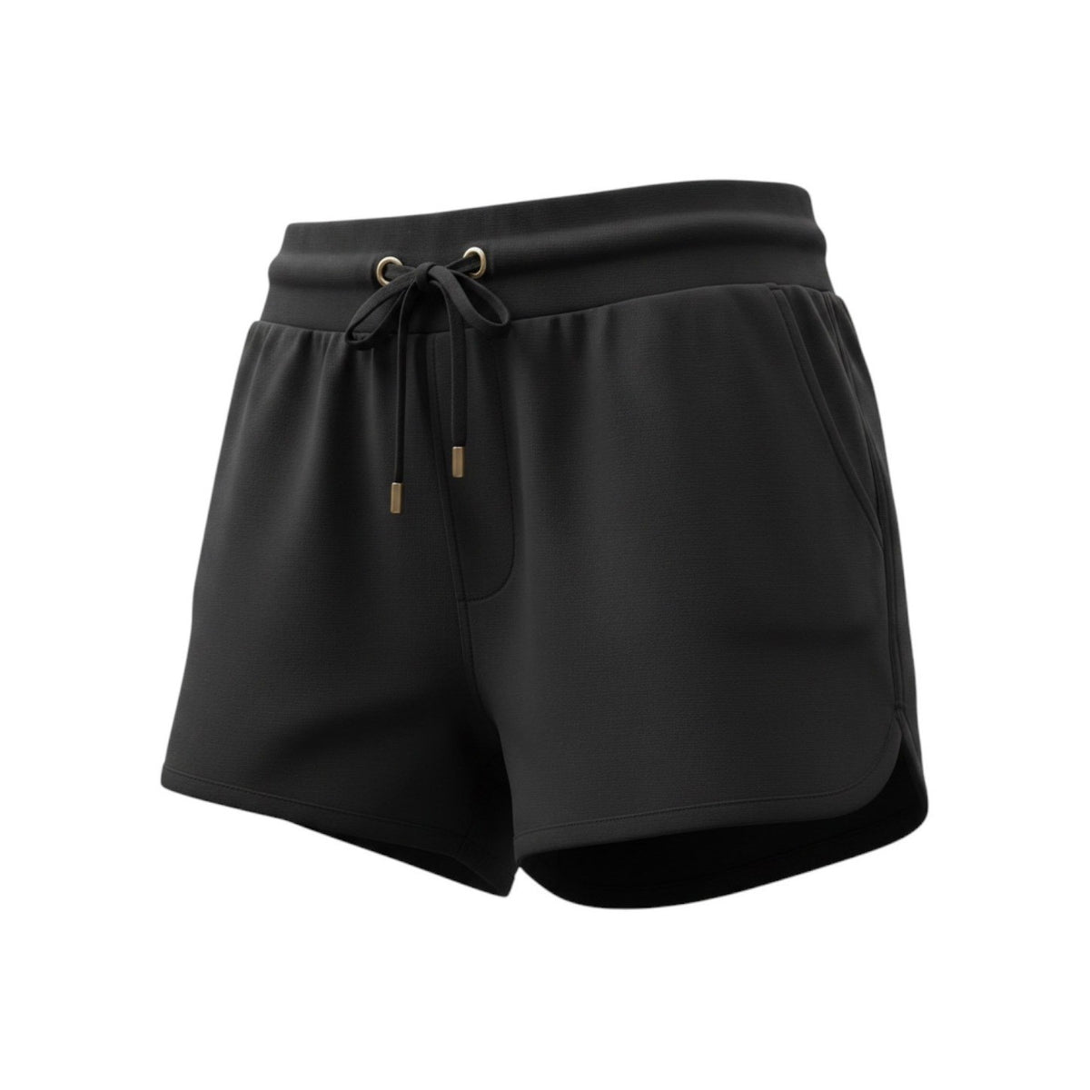 C'est Toi Womens Black Linen Blend Dolphin Shorts Drawstring Pockets TP549 Small