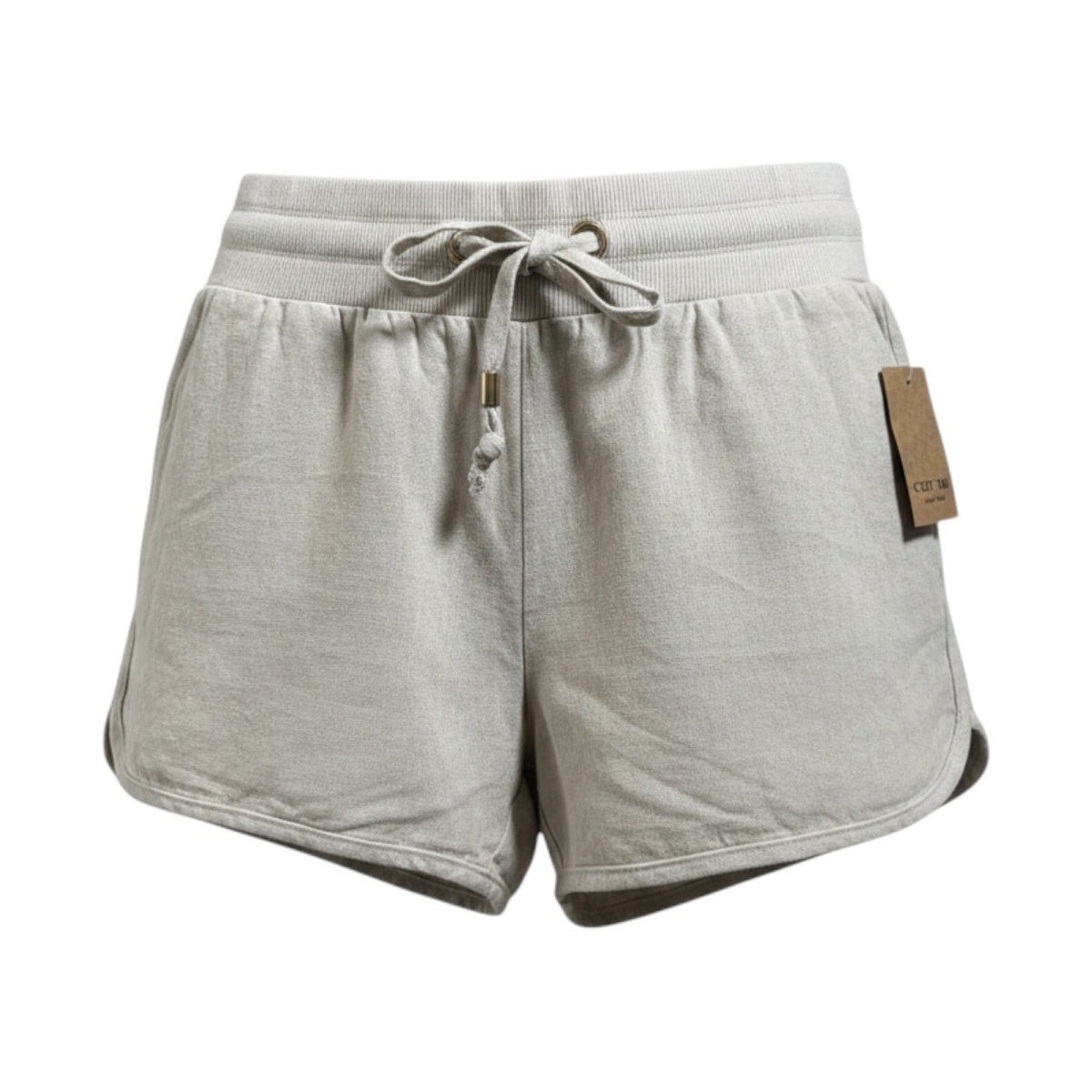 Cest Toi Womens Khaki Linen Blend Drawstring Dolphin Shorts TP549 Size S NEW