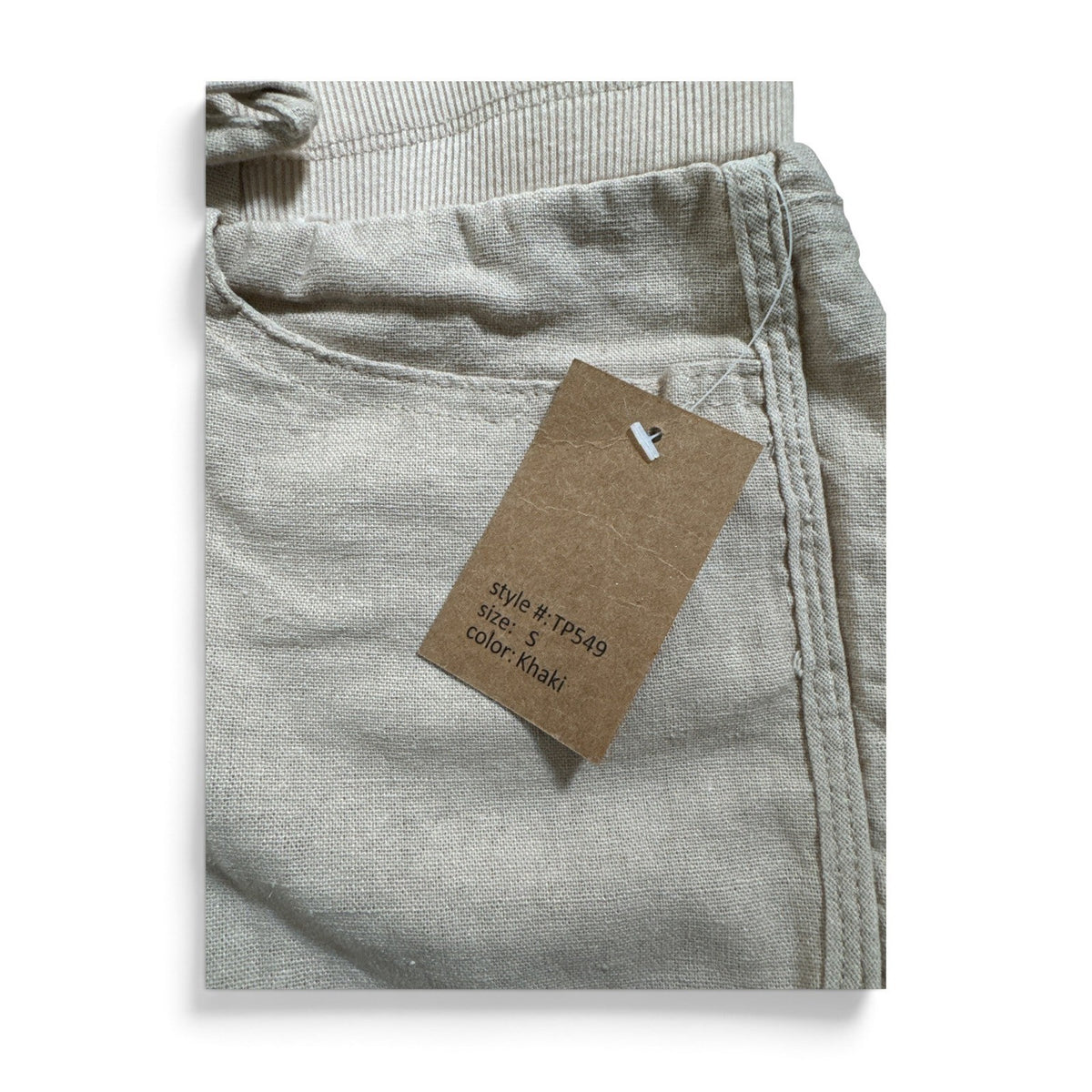 Cest Toi Womens Khaki Linen Blend Drawstring Dolphin Shorts TP549 Size S NEW