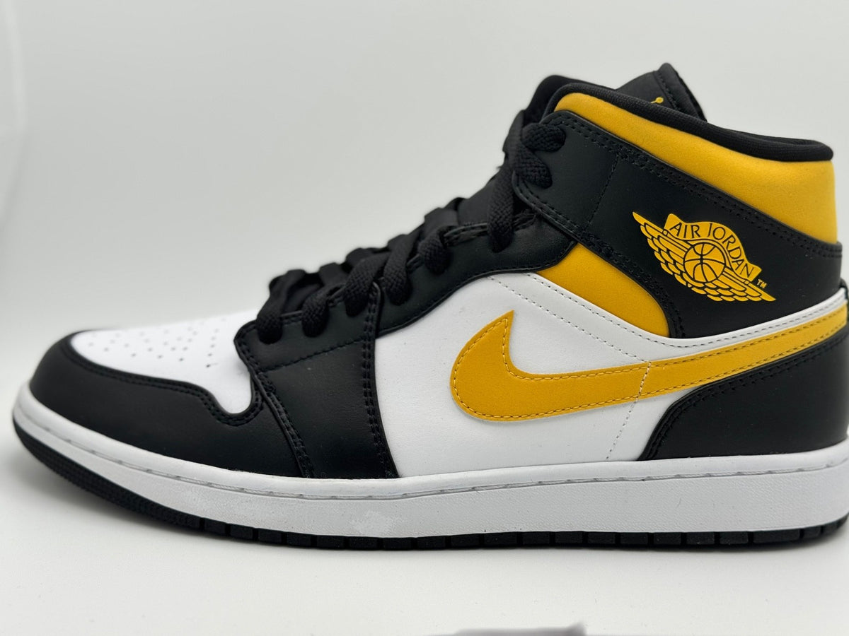 Size 11M - Air Jordan 1 Mid Unisex Sneakers White/Pollen-Black