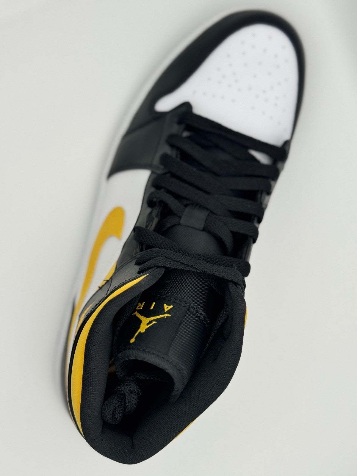 Size 11M - Air Jordan 1 Mid Unisex Sneakers White/Pollen-Black