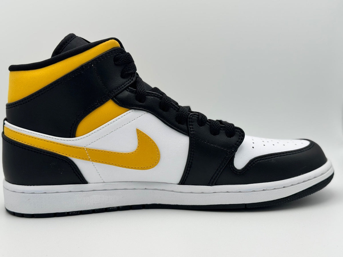 Size 11M - Air Jordan 1 Mid Unisex Sneakers White/Pollen-Black