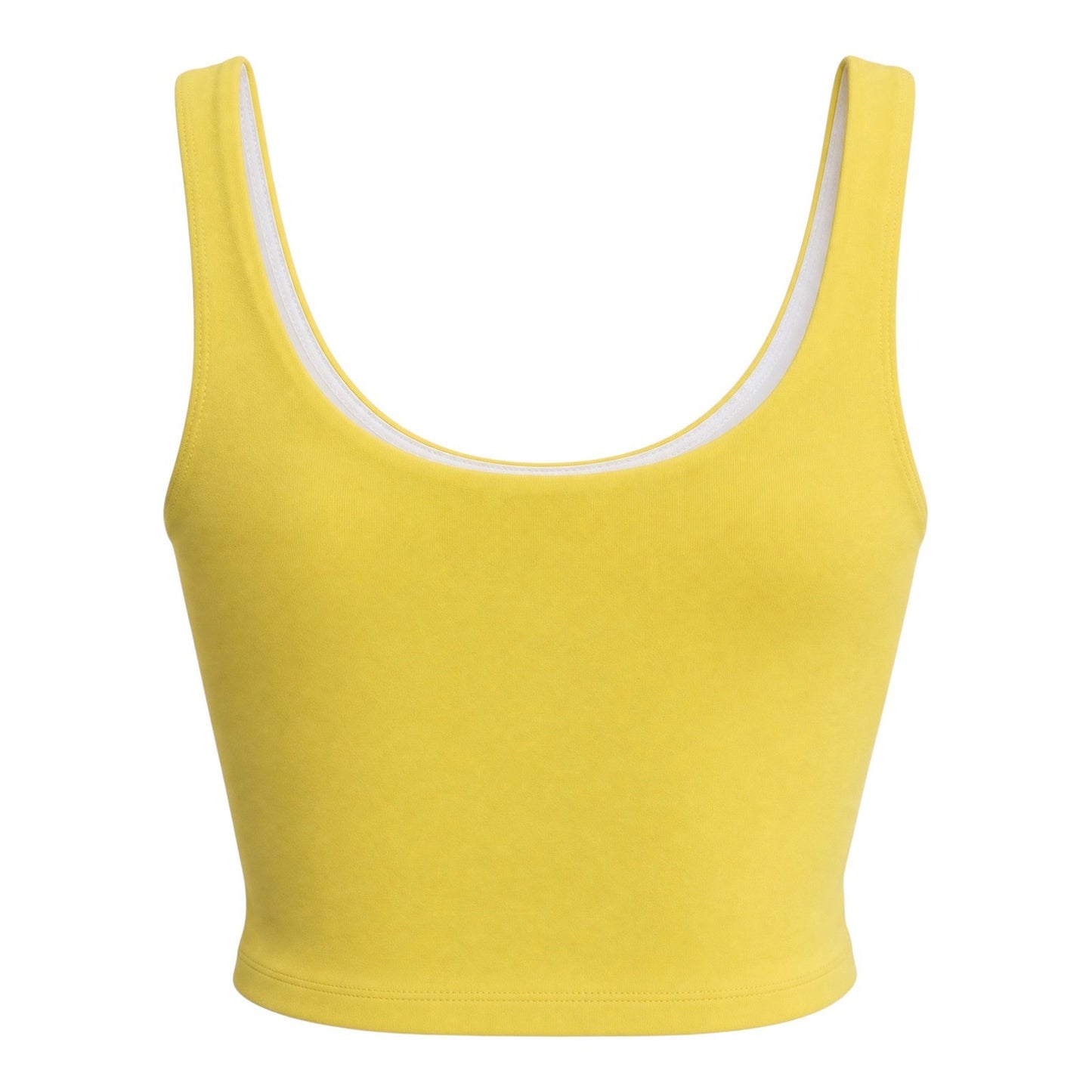 GB Yellow Reversible V-Neck Scoop Neck Athletic Crop Top Tank Small T26039 S