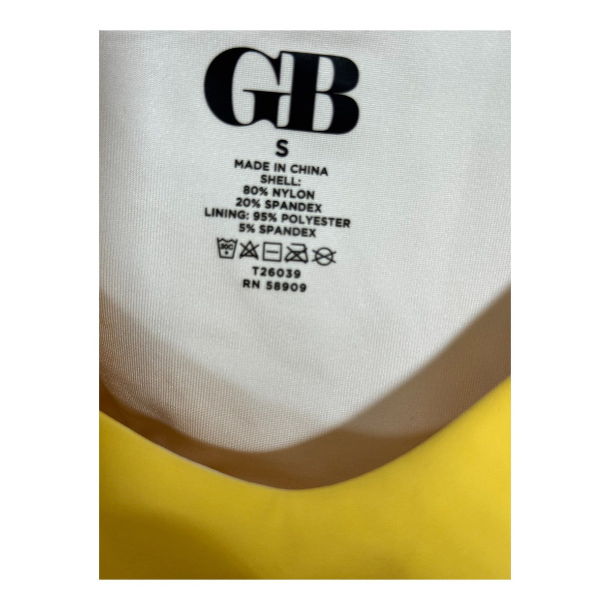 GB Yellow Reversible V-Neck Scoop Neck Athletic Crop Top Tank Small T26039 S