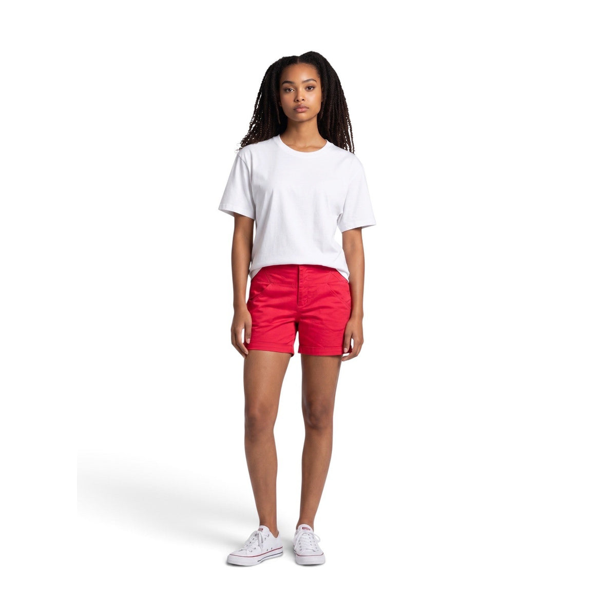 Copper Key Womens Red Flat Front Chino Shorts X-Stitch Detail NWT 1