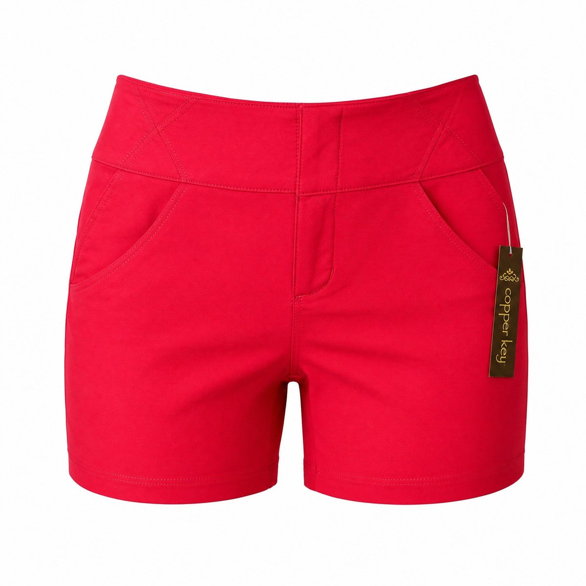 Copper Key Womens Red Chino Shorts Mid Rise Stretch Casual Summer 4-Pocket 11