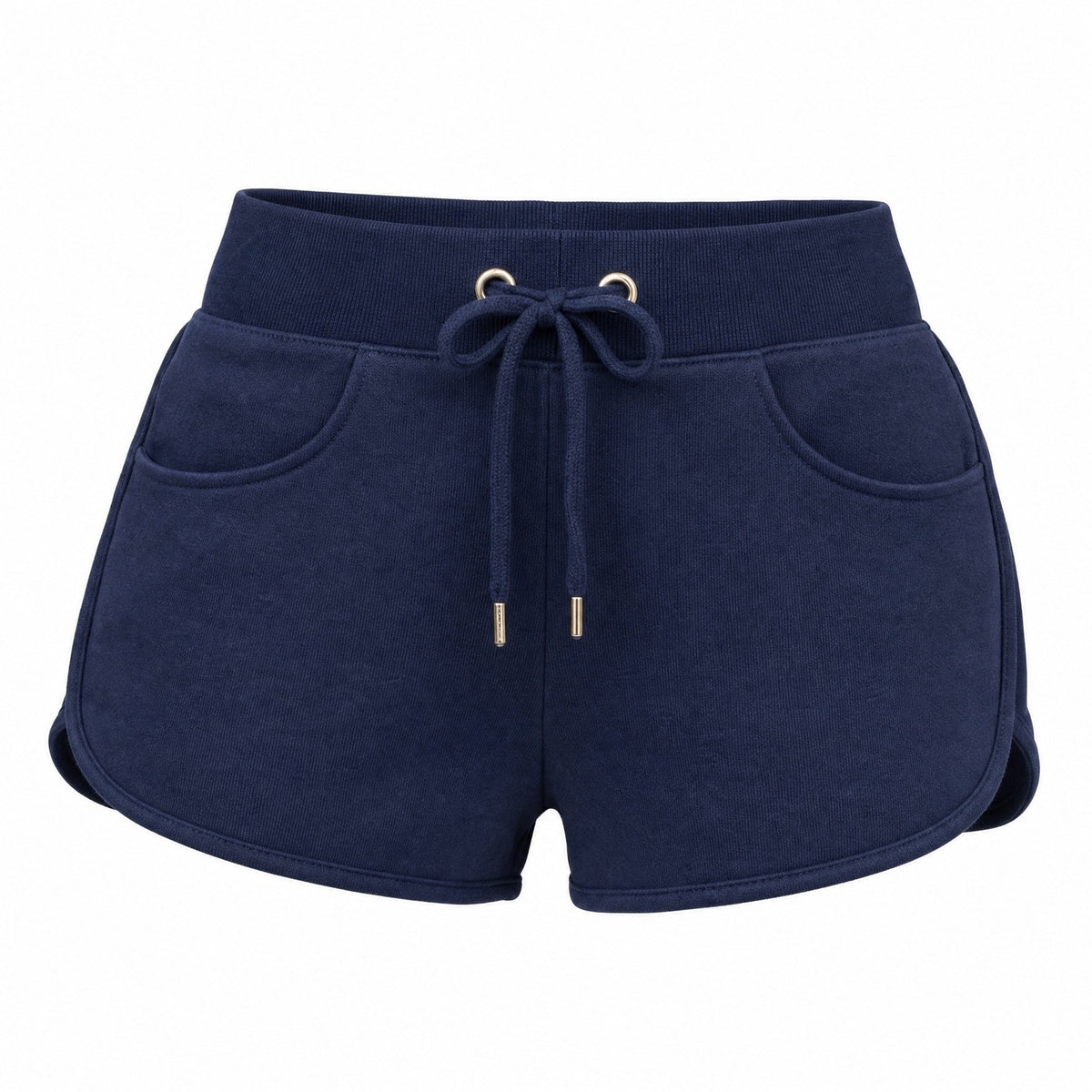 C'est Toi Womens Navy Blue Linen Blend Drawstring Dolphin Shorts NWT