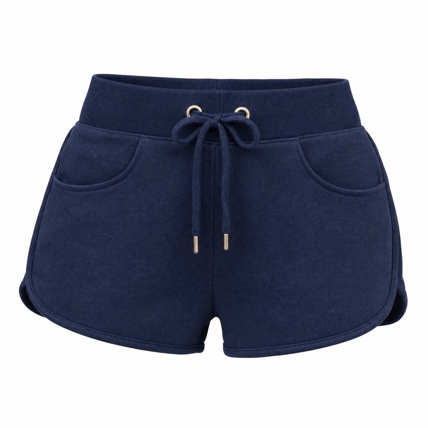 C'est Toi Womens Navy Blue Linen Blend Drawstring Dolphin Shorts NWT M