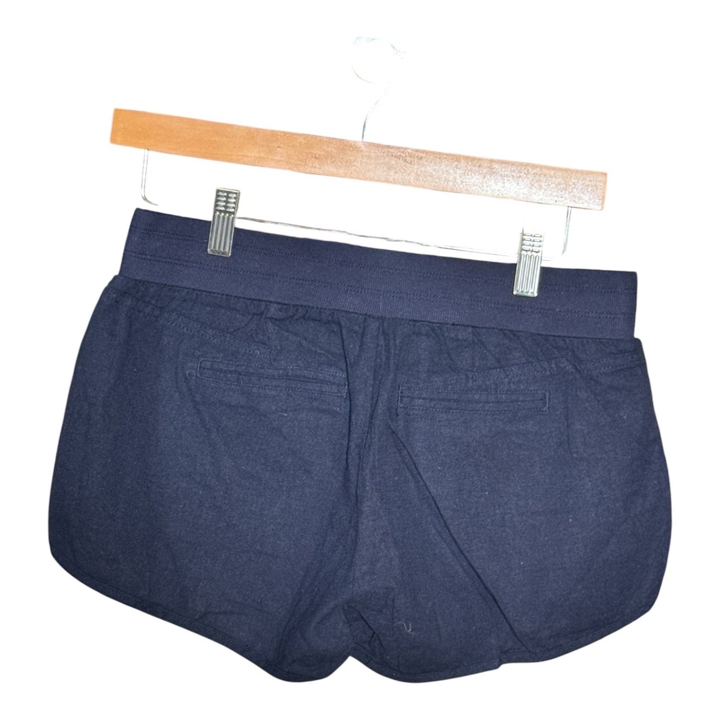 C'est Toi Womens Navy Blue Linen Blend Drawstring Dolphin Shorts NWT M
