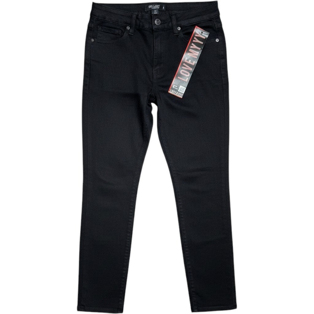 BBJ Los Angeles Rhinestone Stripe Skinny Jeans Black High Rise Stretch V20503Z