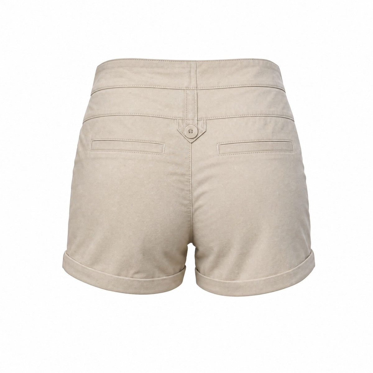 Copper Key Khaki Chino Shorts Tan Multi Button Stretch Cuffed Women Size 11 NWT