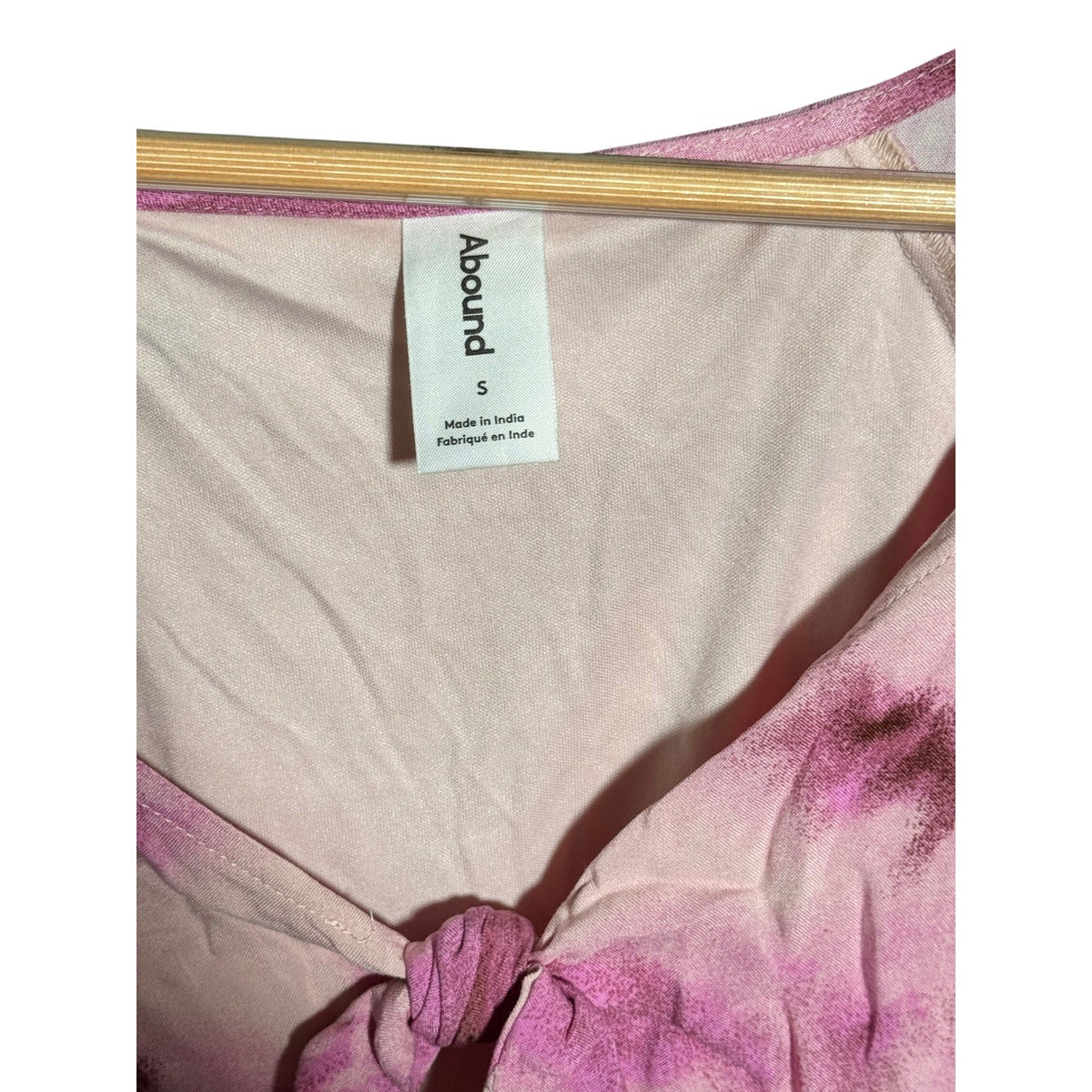 Abound Pink Tie Dye Floral Tie Front Mini Dress AB468080MI Womens 1X