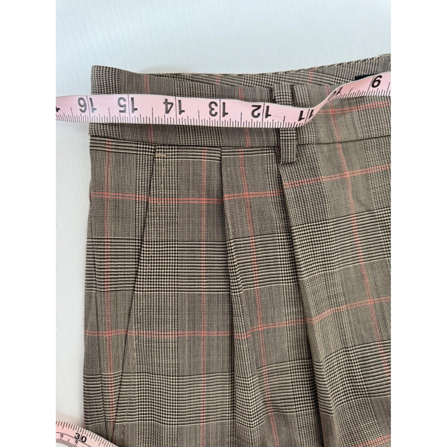 Lauren Ralph Lauren Plaid Wool Blend Pleated Tapered Pants 200940239001 Size 6