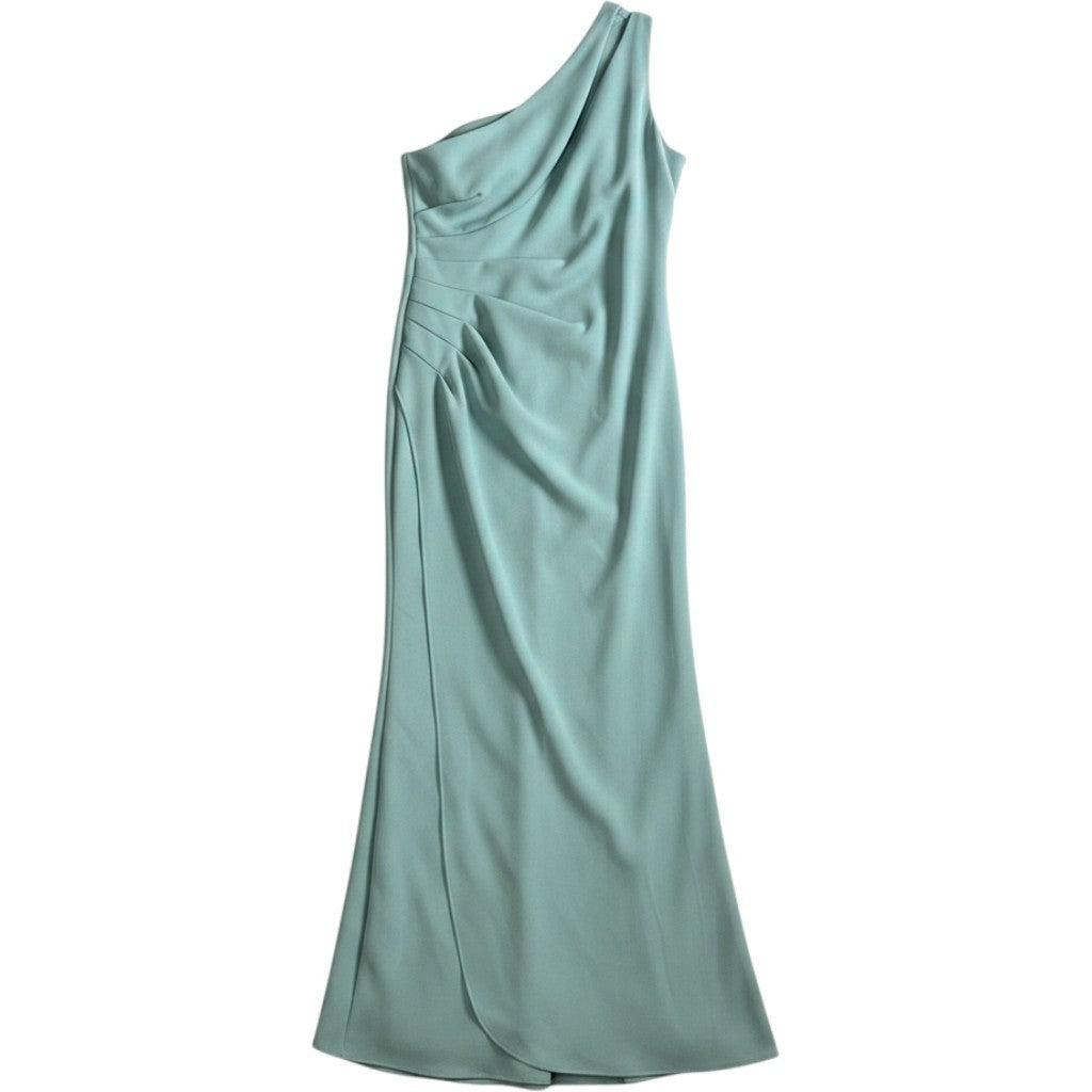 Betsy & Adam One Shoulder Jumpsuit Sage Green Petite 10P A25075P NWT