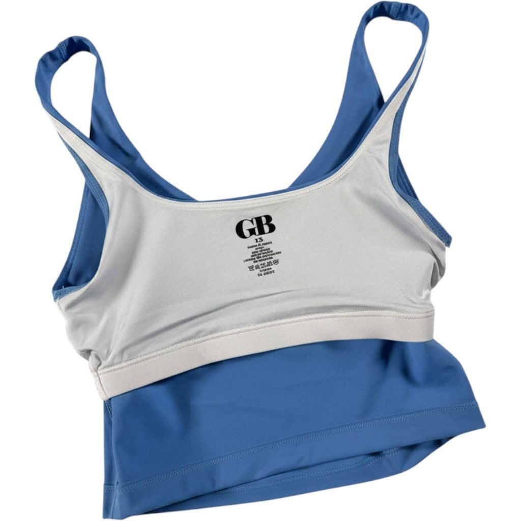GB Active Blue Cropped Tank Top with Built-in Shelf Bra Size XS NWT
