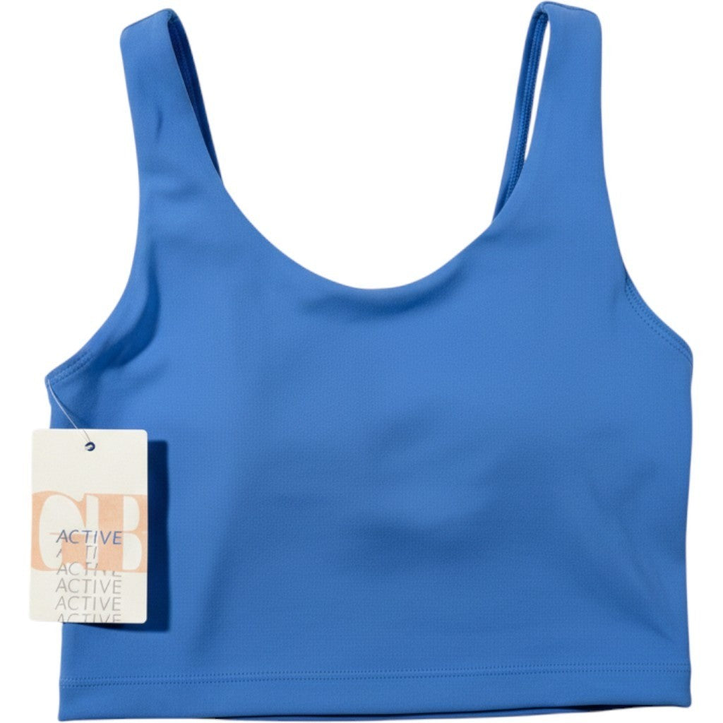 GB Active Blue Cropped Tank Top with Built-in Shelf Bra Size XS NWT