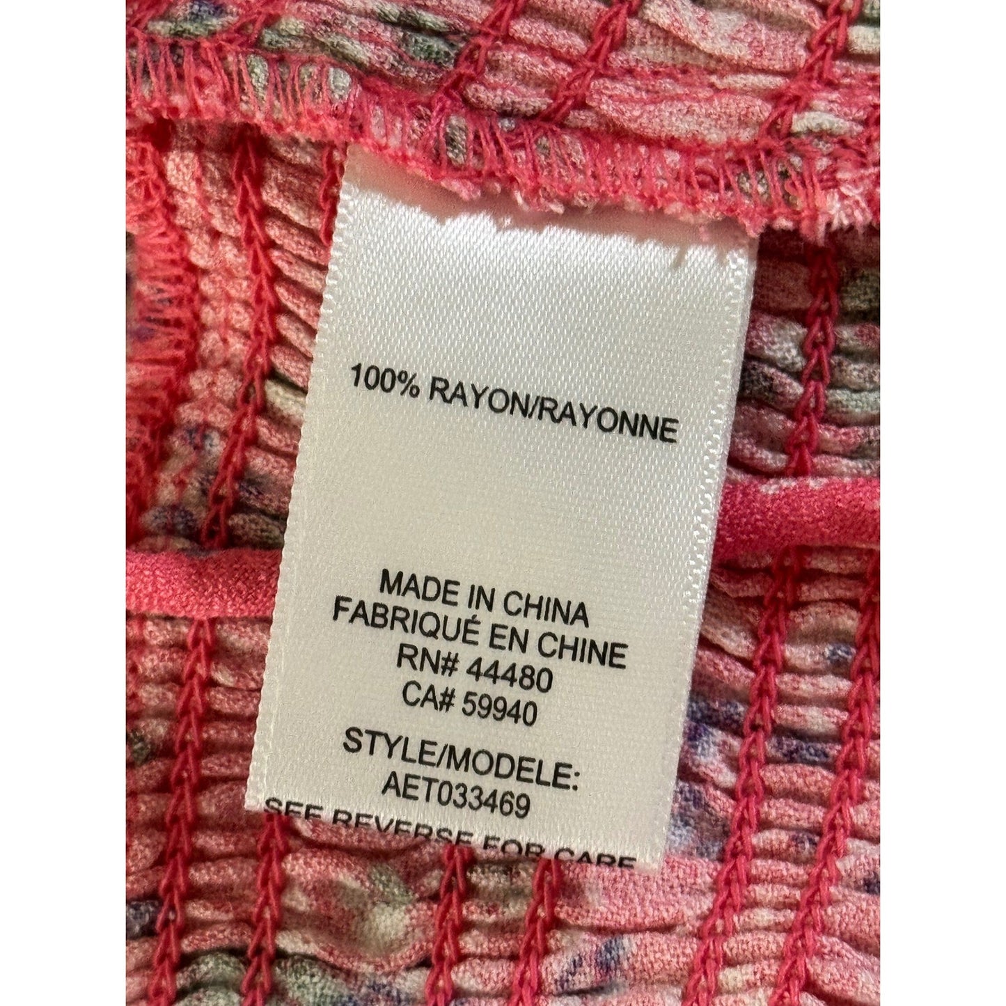 AFRM Los Angeles Pink Floral Smocked Puff Sleeve Crop Top Square Neck NWT XL