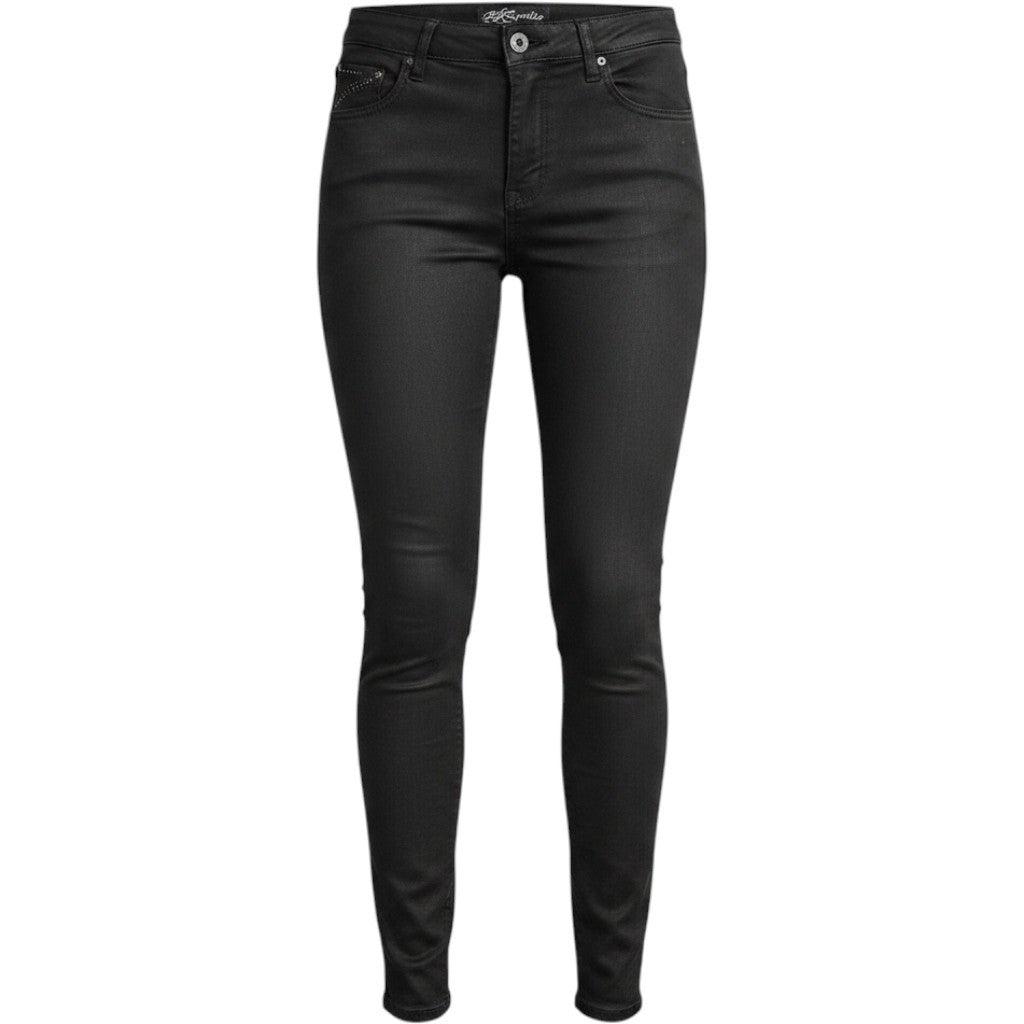 One 5 One Platinum Ponte Black Embellished Petite Pants Size 16P NWT