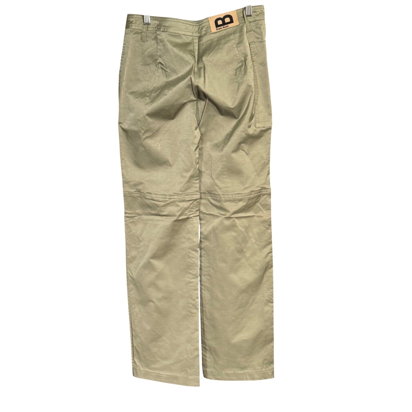 Boom-Boom Jeanswear Women Olive Green Cargo Pants Multi Zipper Y2K Size 7 NWT