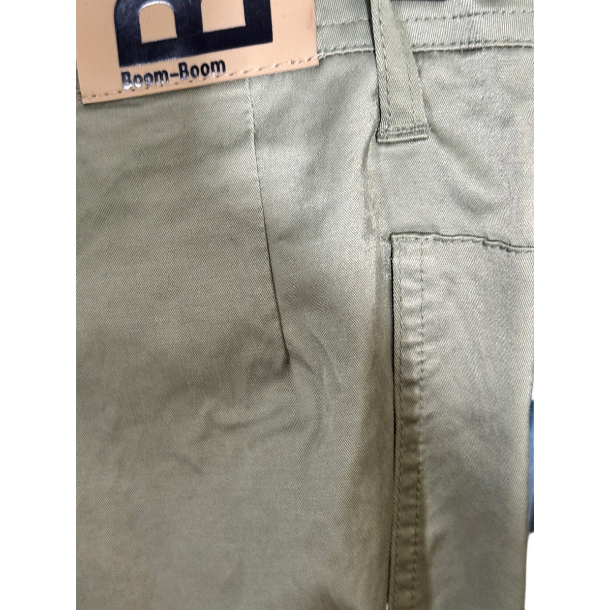 Boom-Boom Jeanswear Women Olive Green Cargo Pants Multi Zipper Y2K Size 7 NWT