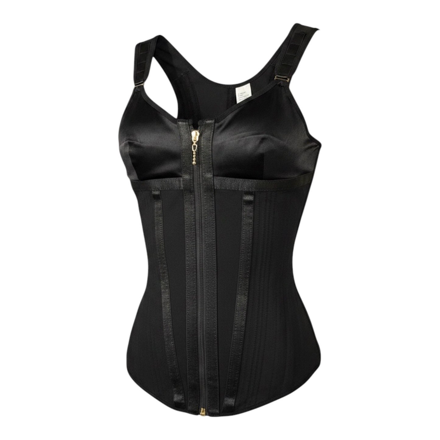 Luxeren MSRP $139 -Black Corset Waist Trainer Front Zip Compression Shaper Top M