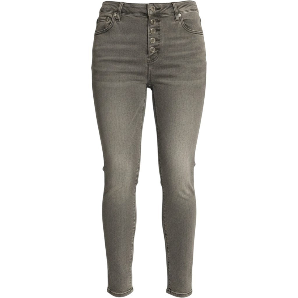 BBJ Los Angeles Womens Skinny Jeans Gray High Rise Multi Button Sailor V21581P