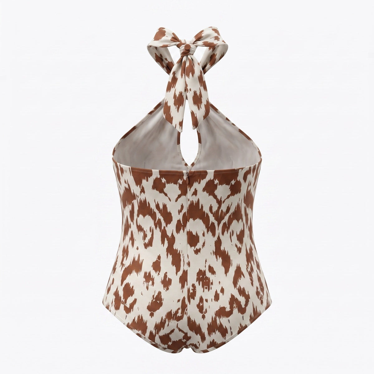 Vince Camuto  MSRP $59 Brown Ikat Animal Print Halter Neck Sleeveless Blouse M