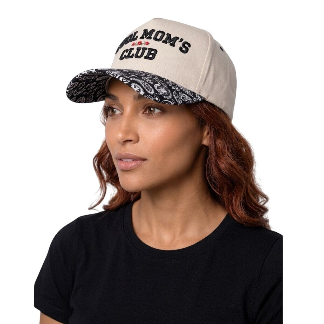 One Size - Zenana Cool Mom's Club Hat Beige/Black & White Paisley