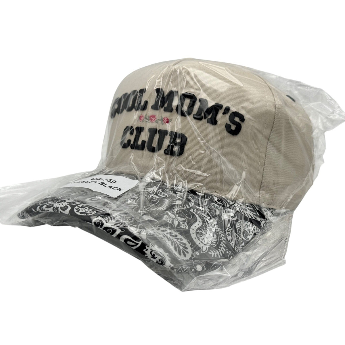 One Size - Zenana Cool Mom's Club Hat Beige/Black & White Paisley