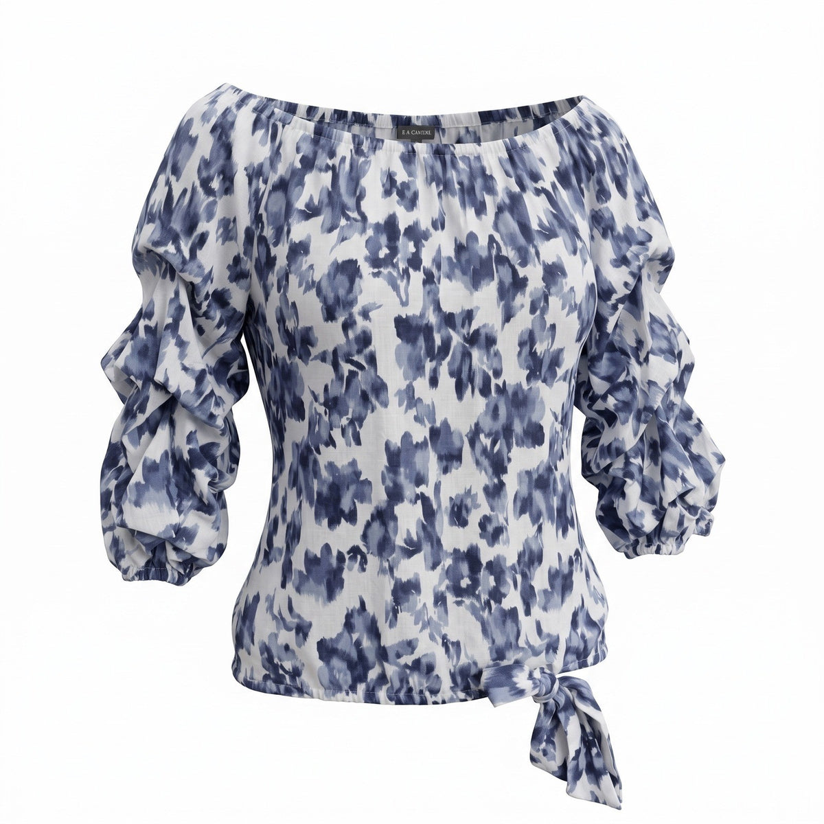Vince Camuto MSRP $79-Womens Off Shoulder Ruffle Sleeve Linen Blend Top XL