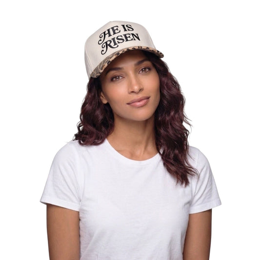 One Size - Zenana He Is Risen Hat Beige/Leopard
