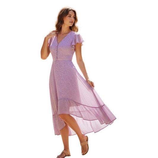 Vince Camuto MSRP $119 - Windswept Wonder Violet Blush Leopard Midi Dress XS