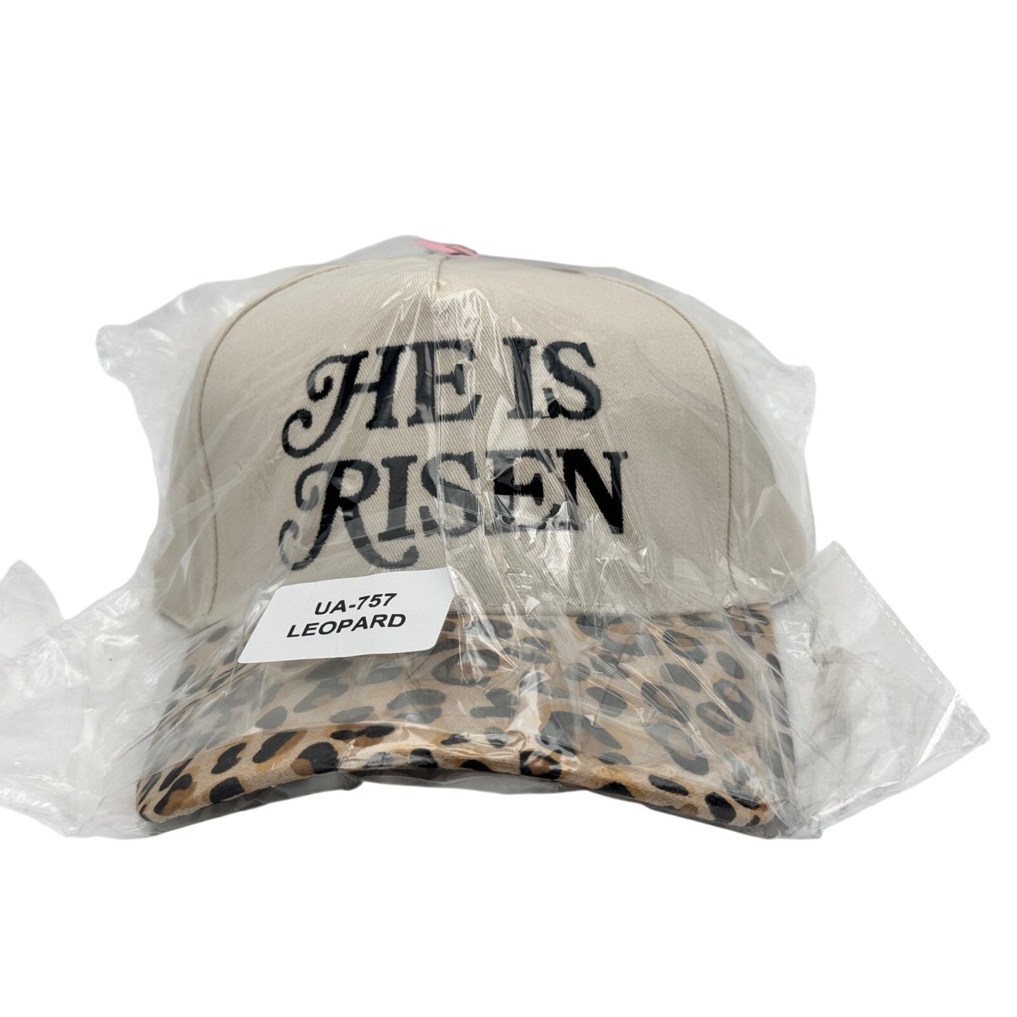 One Size - Zenana He Is Risen Hat Beige/Leopard