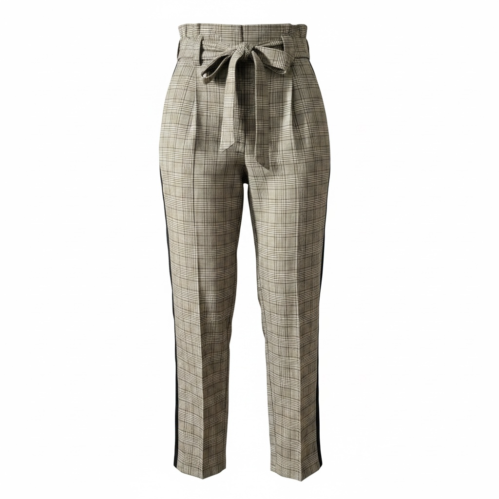 Size 7/28 - BBJ Los Angelis High Rise Plaid Pants - Beige