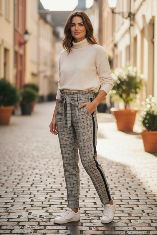 Size 1/25 - BBJ Los Angelis High Rise Plaid Pants - Beige
