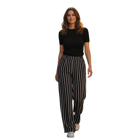 Size S - Boom Boom Loose Pants Black & White Stripe
