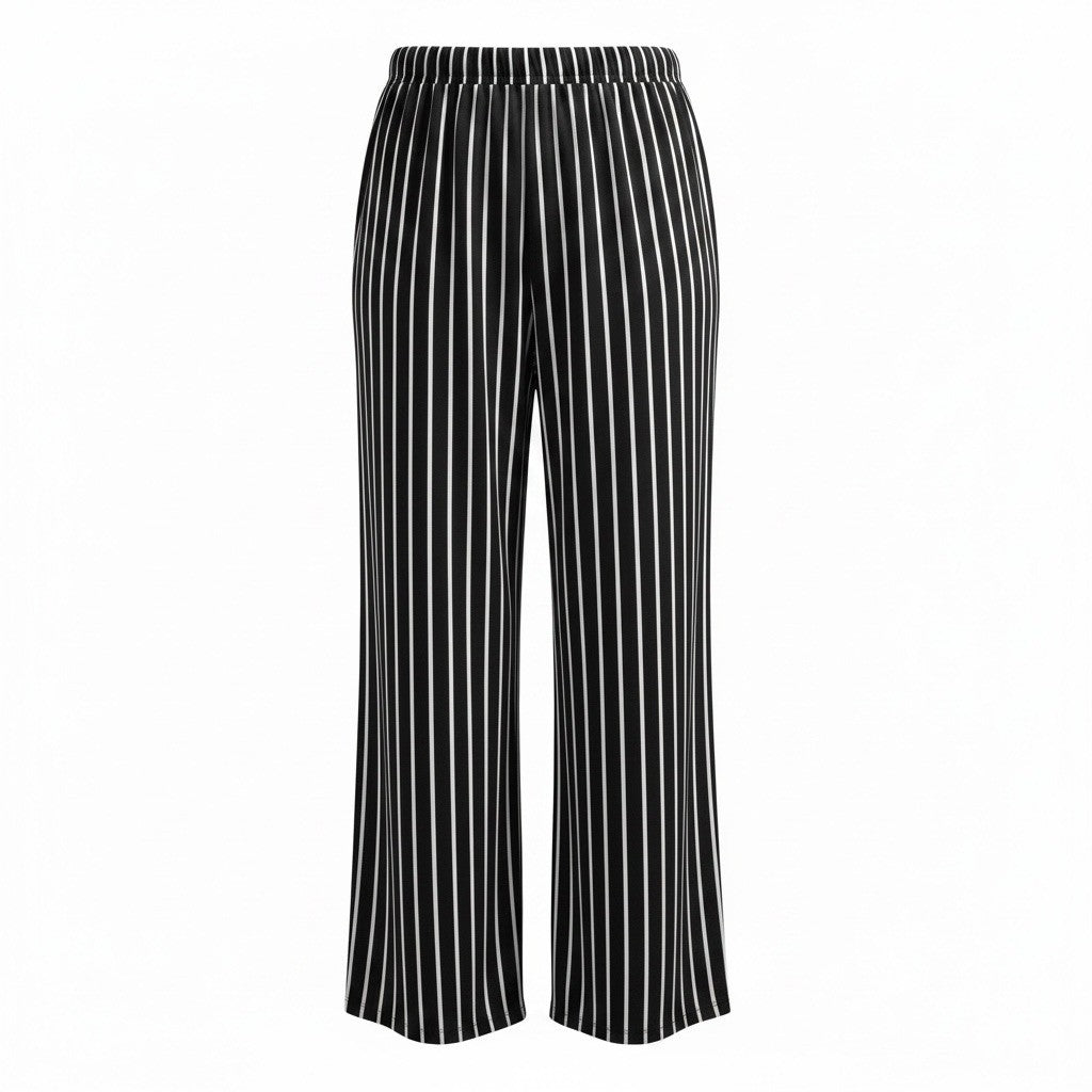 Size S - Boom Boom Loose Pants Black & White Stripe