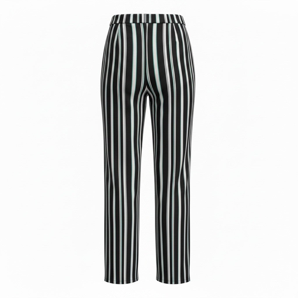 Fashion Nova Island Girls Loose Pants Black & White Stripe