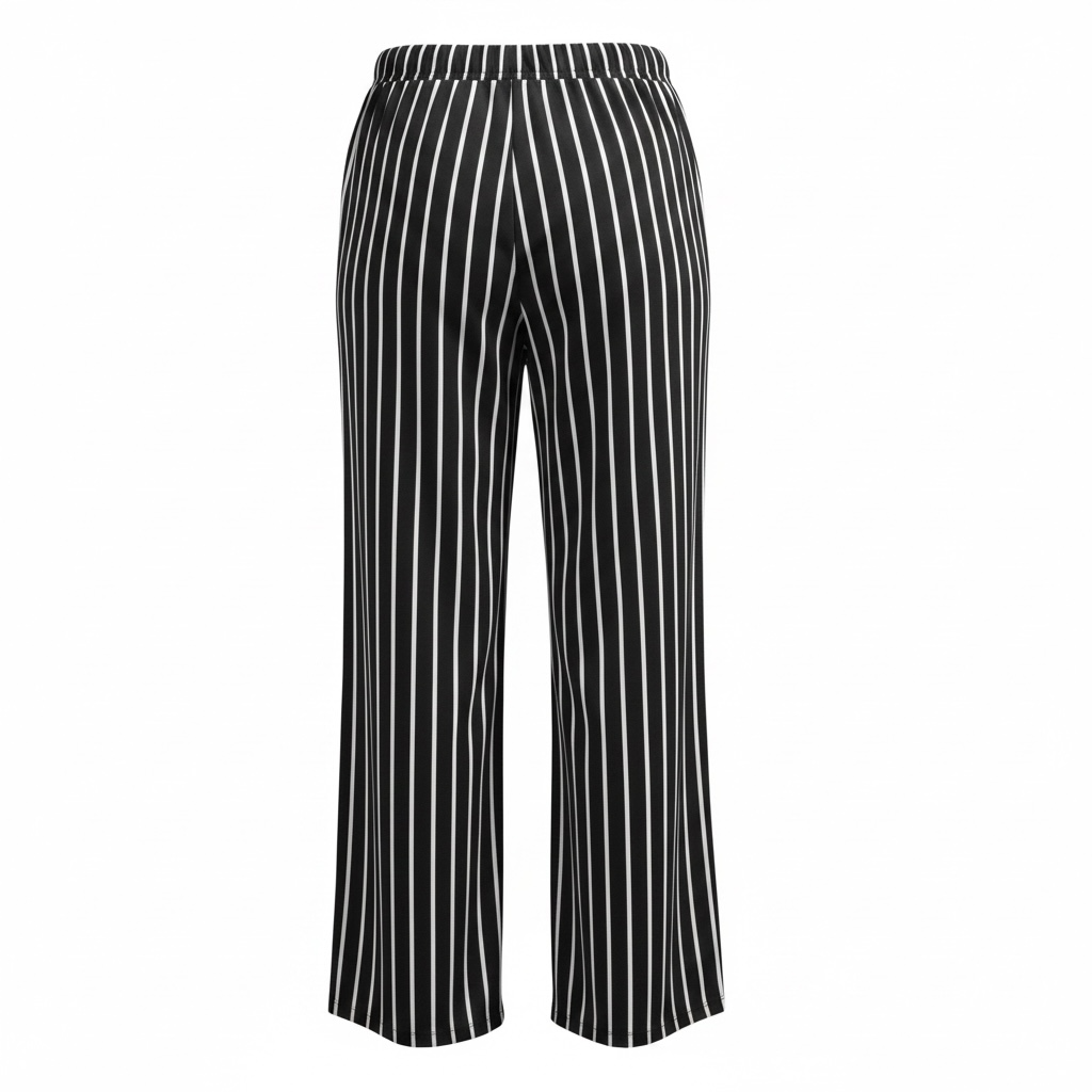 Size L - Boom Boom Loose Pants Black & White Stripe