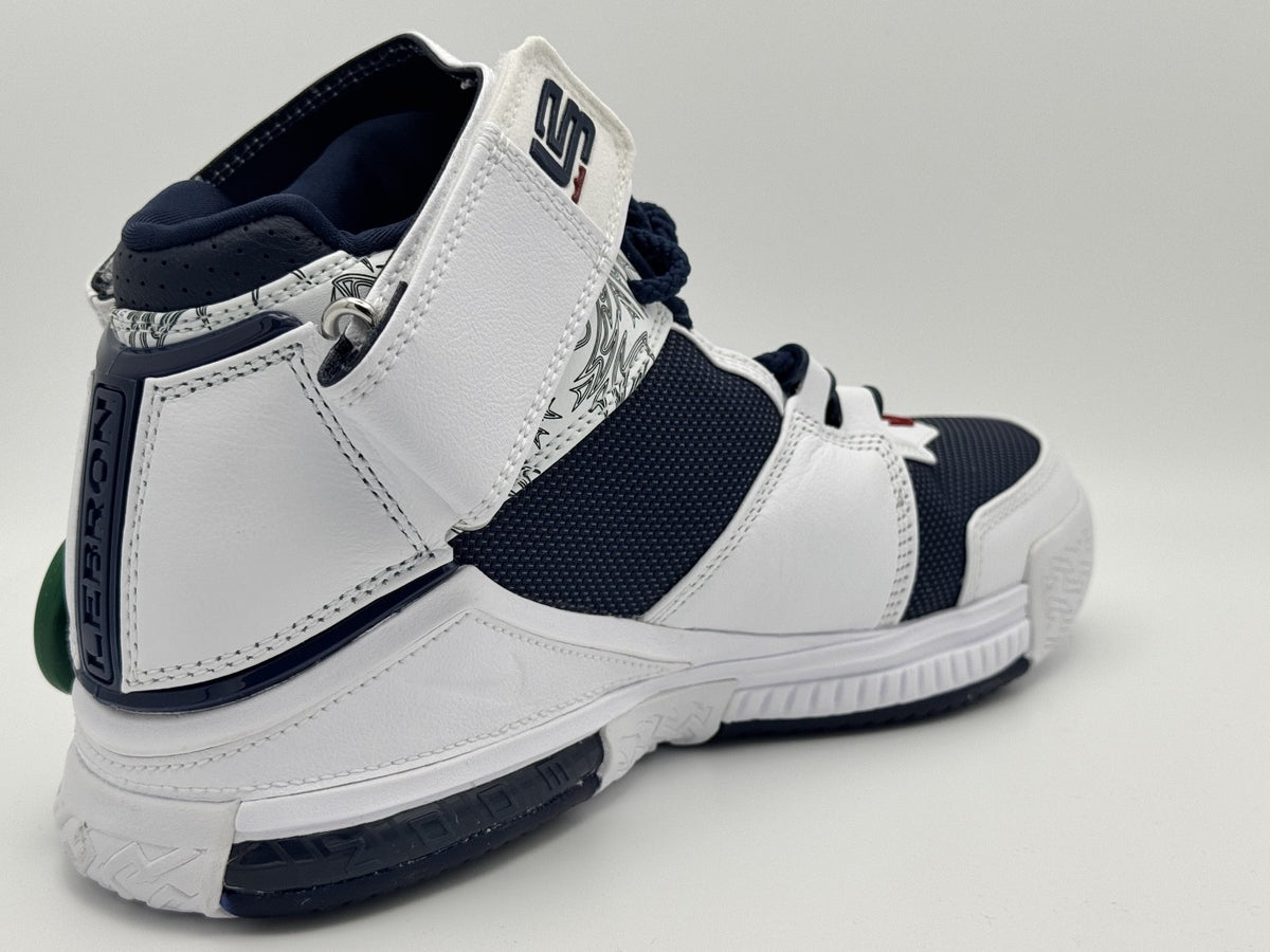 Nike Zoom LeBron 2 Retro 2022 Men's Sneakers – USA White/Midnight Navy (Size 7)